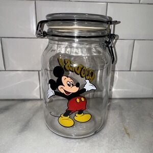 Mickey Mouse Goodies Jar Canister Locking Clasp Walt Disney